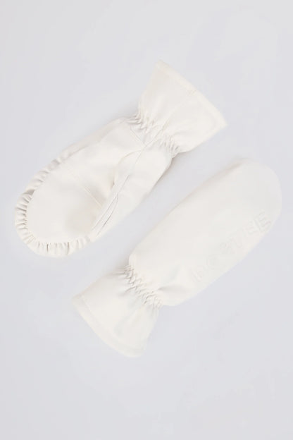 Faux-Leather Gloves in Ice White