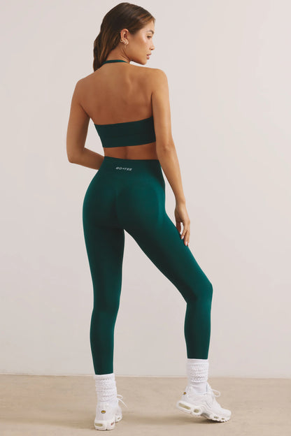 High Waist Define Luxe Leggings in Jade Green