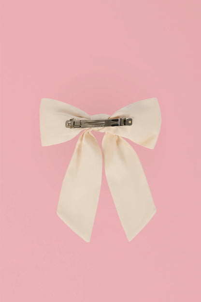 Bow Hair Clip in Ivory