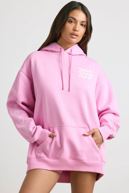 Oversized Hoodie in Bubblegum Pink