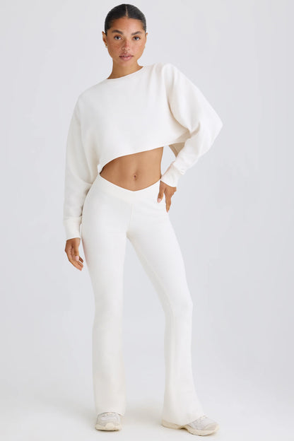 Flared Trousers in White