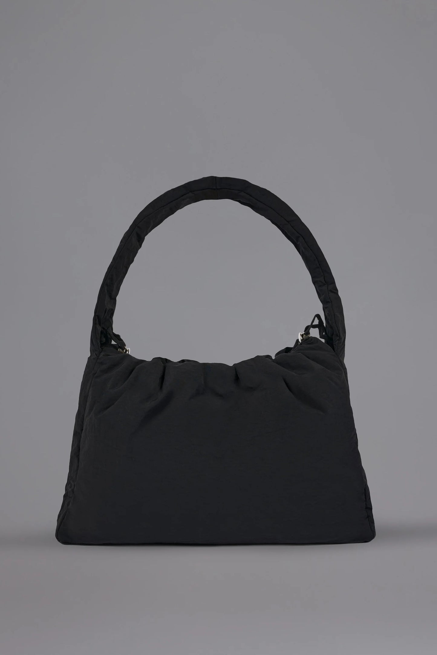 Drawstring Puffer Tote Bag in Black