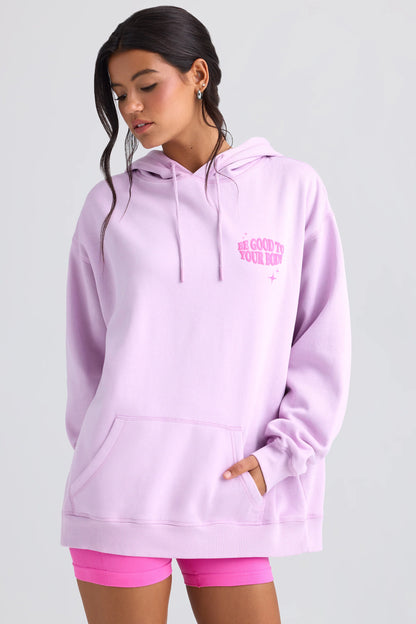 Oversized Hoodie in Violet Pink