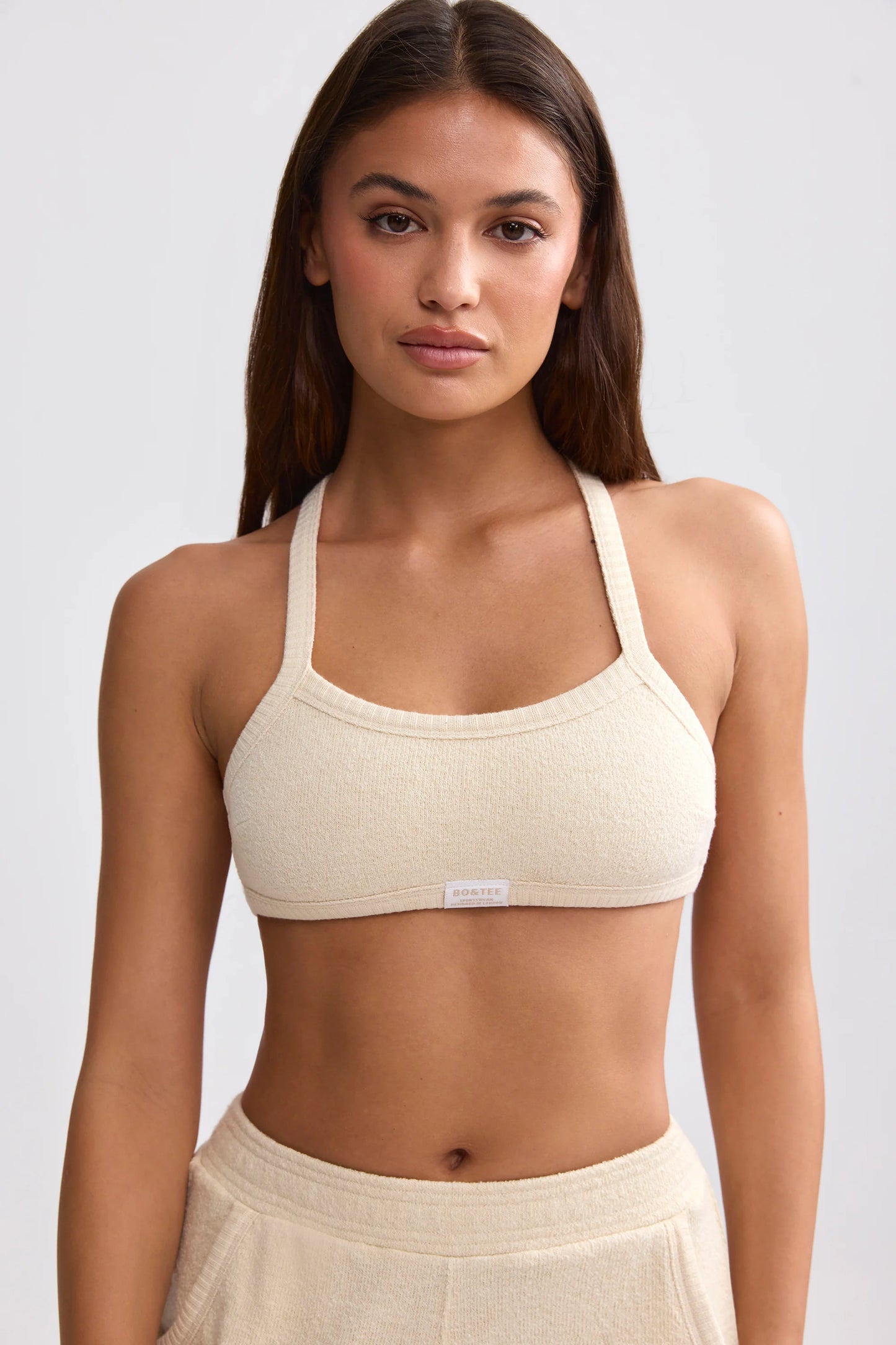 Terry Towelling Scoop-Neck Bralette in Cream