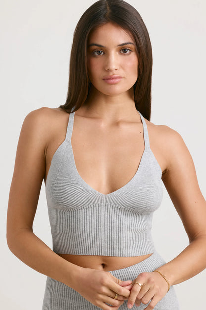 Chunky Knit Tank Top in Heather Grey