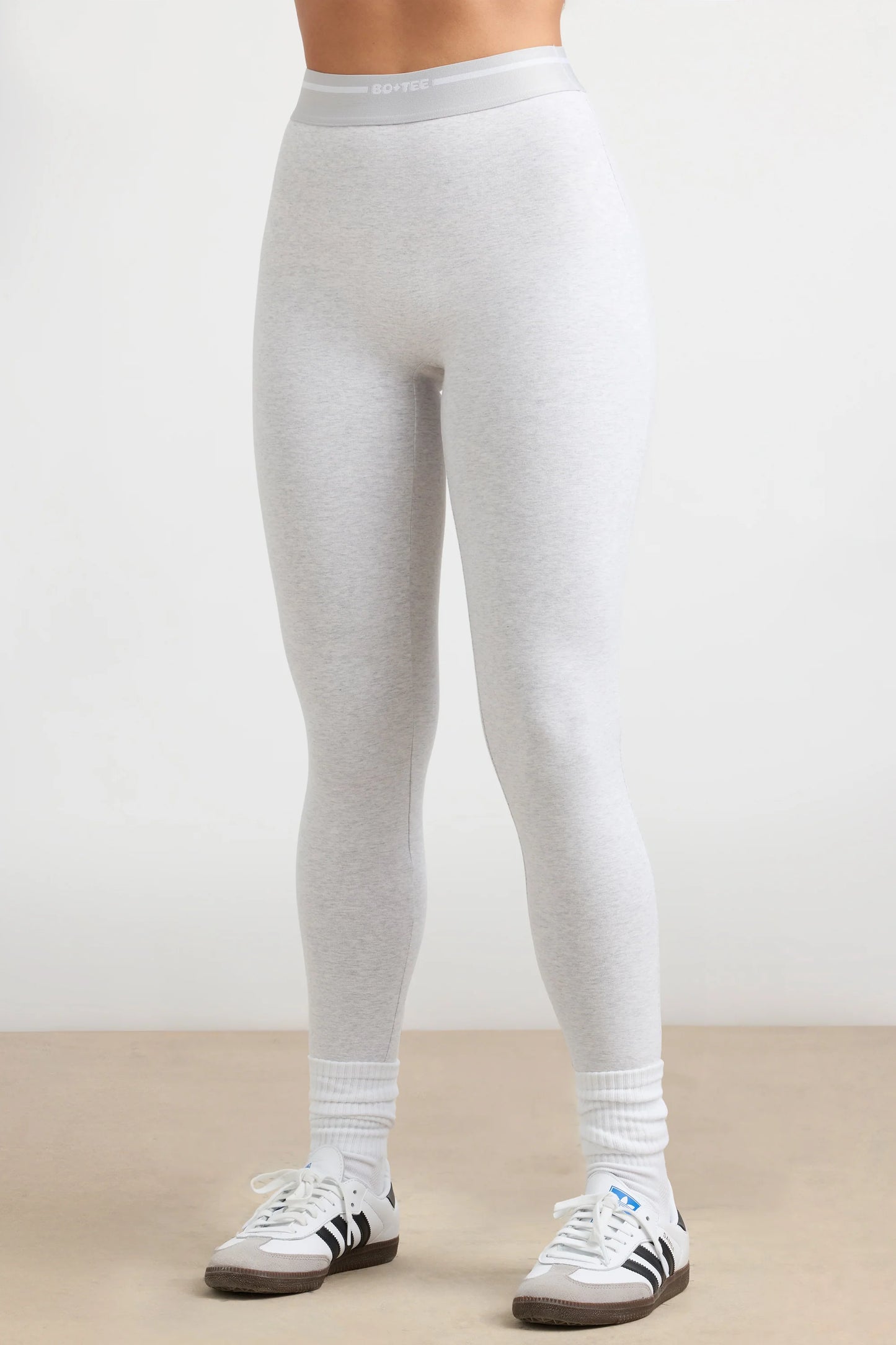 High-Waist Leggings in Grey Marl