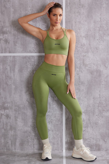 High Waist Seamless Leggings in Olive