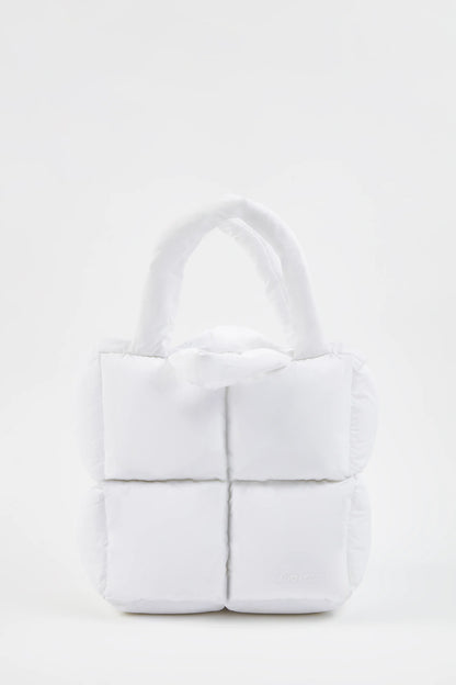 Quilted Puffer Bag in White