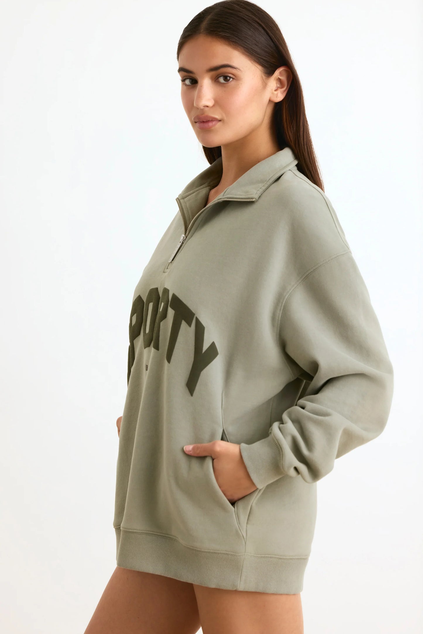 Quarter-Zip Sweatshirt in Mineral