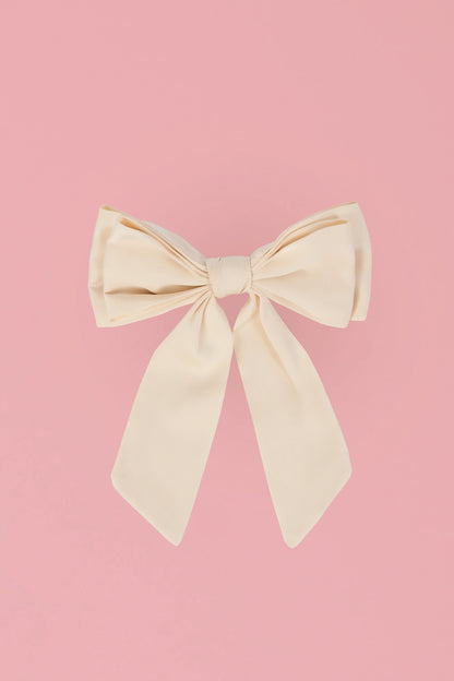 Bow Hair Clip in Ivory