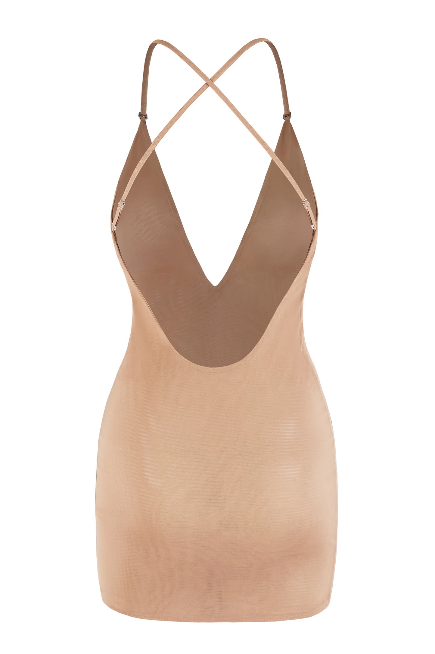 Intimates Soft Mesh Multiway Mini Dress in Warm Peach