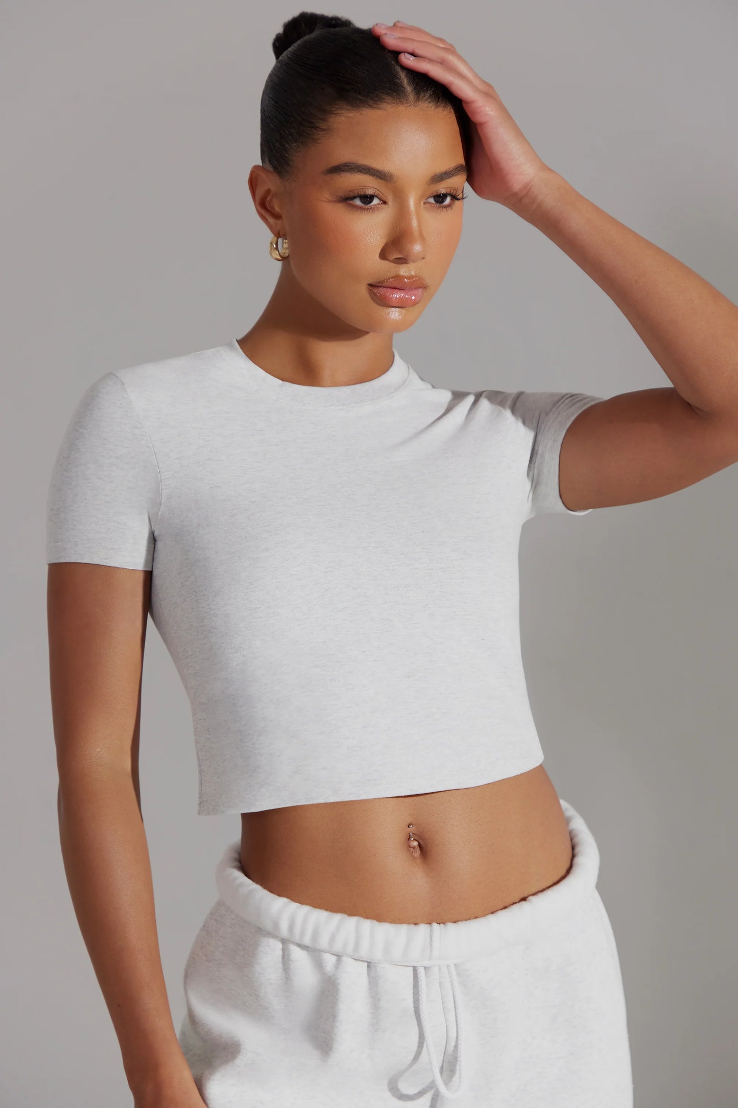 Cap Sleeve Baby Tee in Heather Grey