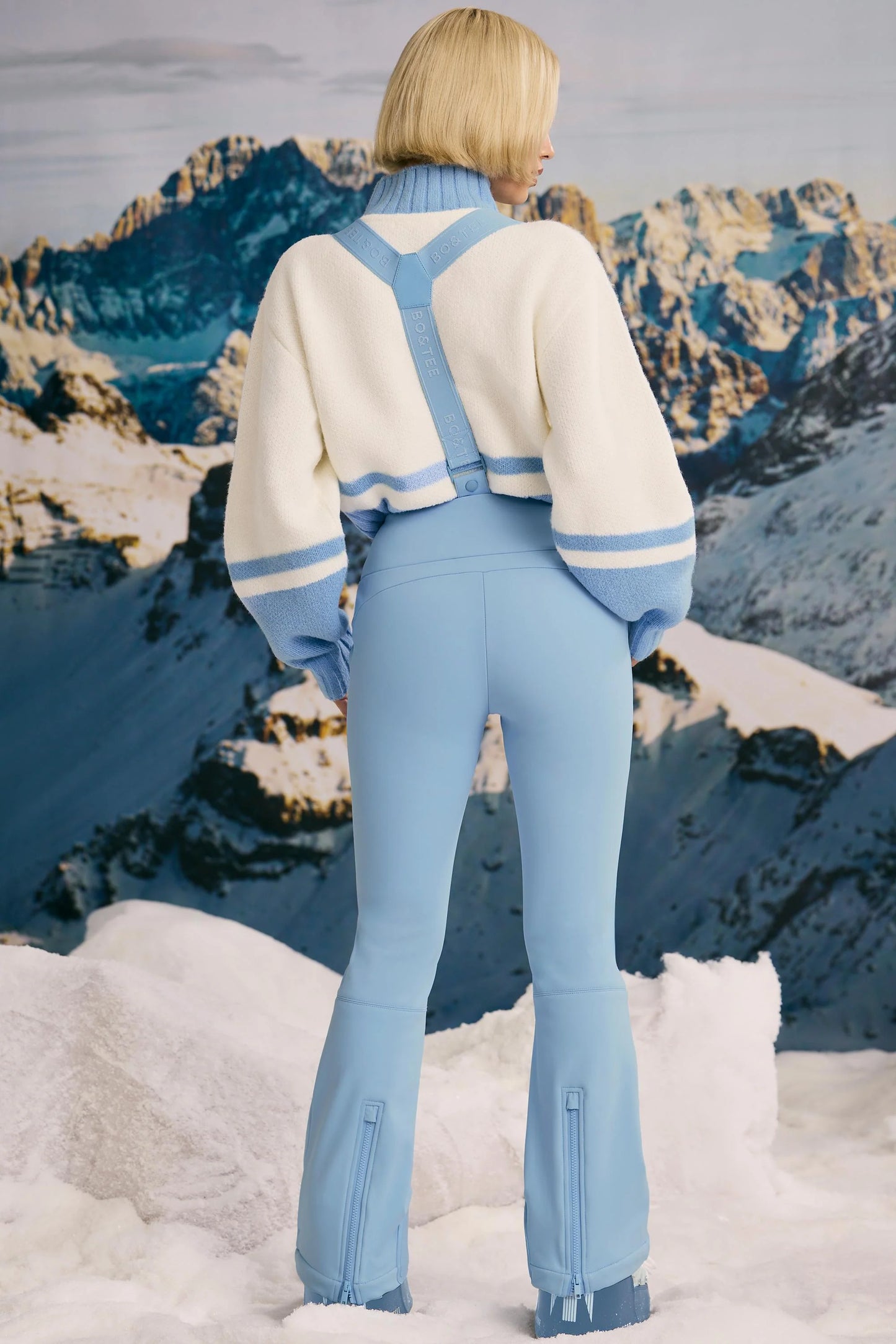 Fleece-Lined Ski Trousers in Ice Blue