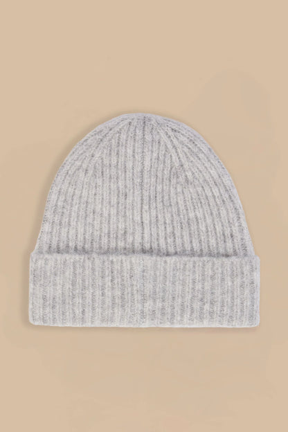 Knit Beanie Hat in Ice Marl