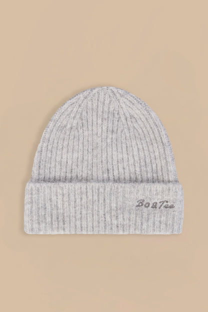 Knit Beanie Hat in Ice Marl