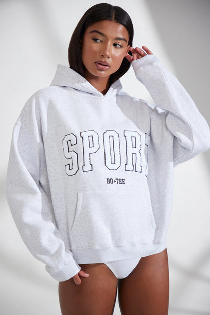 Oversized Hooded Sweatshirt in Heather Grey