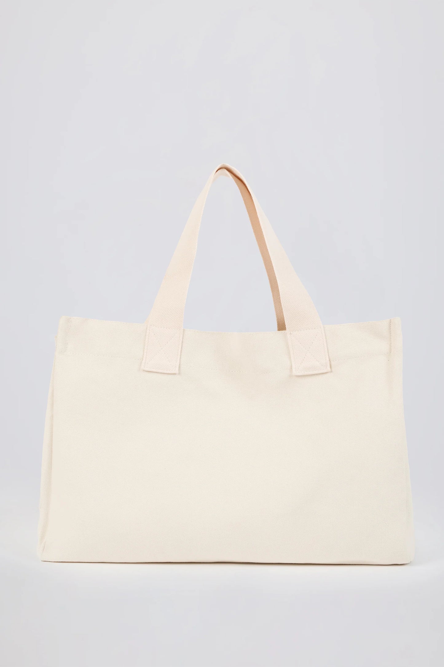 Oversized Canvas Tote Bag in Eggshell