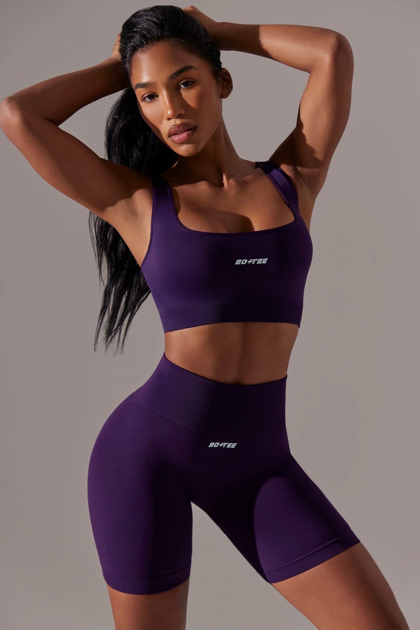 High Waist Super Sculpt Biker Shorts in Purple