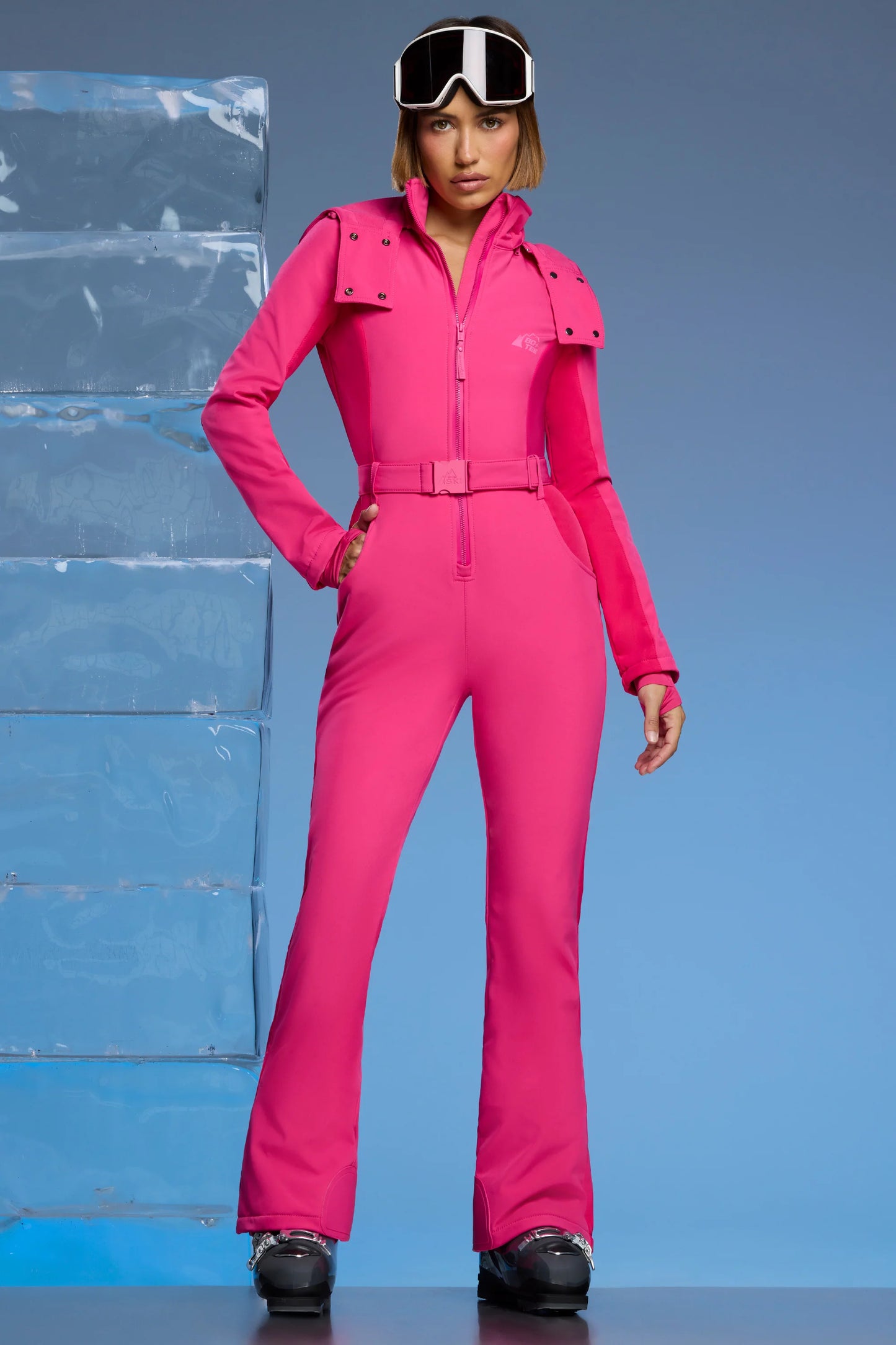 Fleece Lined Ski Suit in Fuchsia Pink