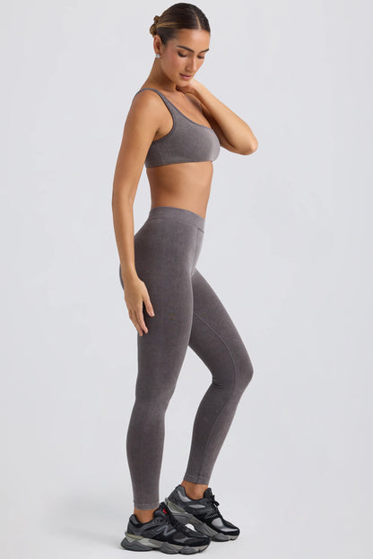 Seamless Rib Leggings in Washed Charcoal