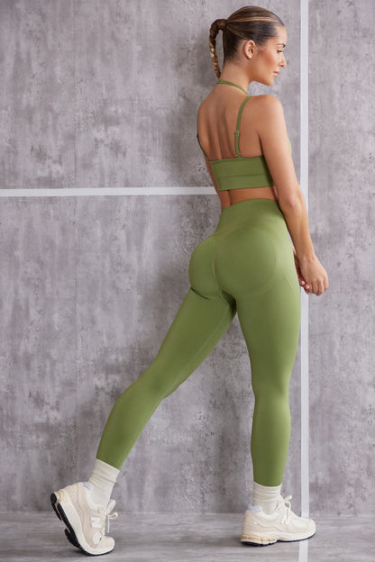 High Waist Seamless Leggings in Olive