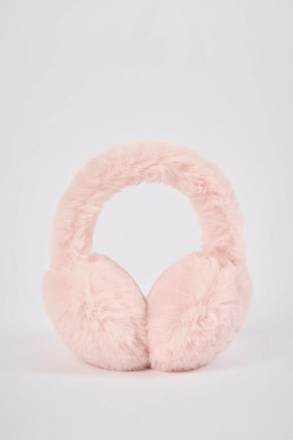 Faux-Fur Earmuffs in Pastel Pink