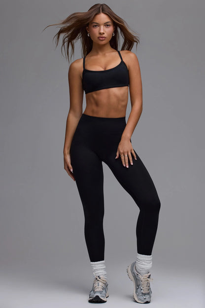 Define Luxe Multiway Open-Back Sports Bra in Black