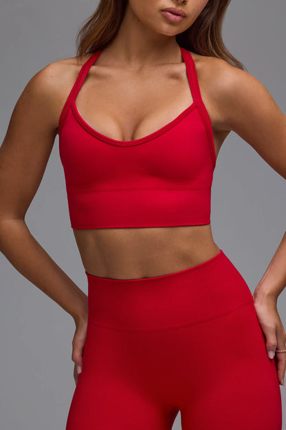 Define Luxe Multiway Sports Bra in Cherry Red