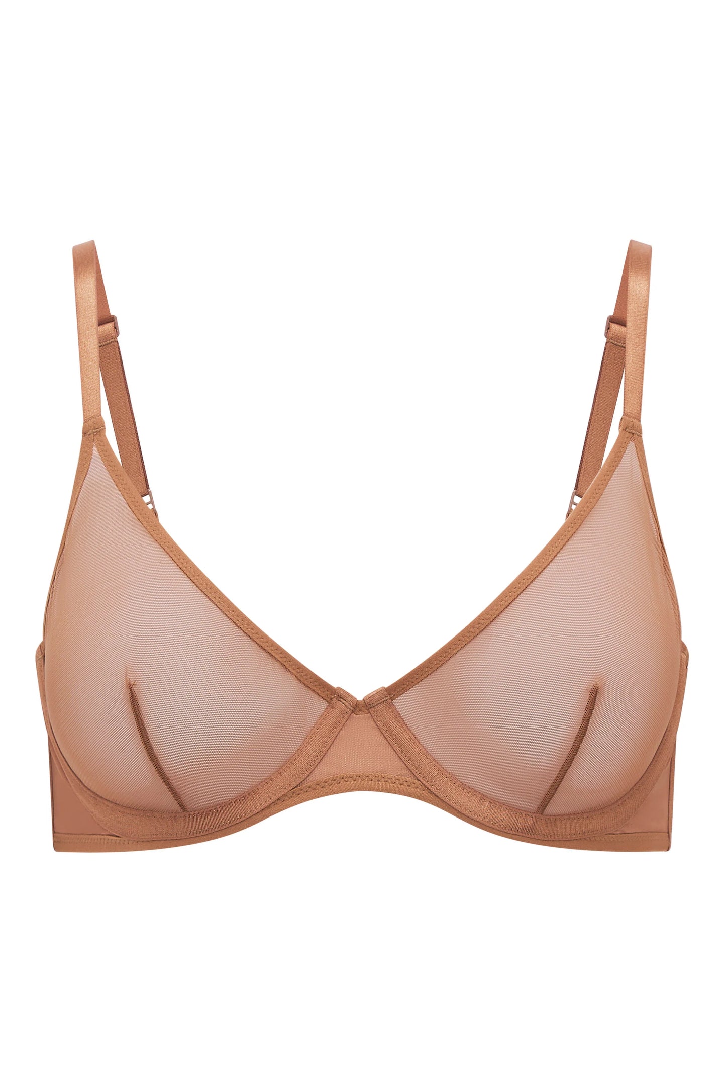 Soft Mesh Single Layer Underwired Bra in Honey