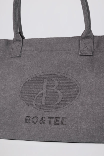 Oversized Canvas Tote Bag in Washed Charcoal