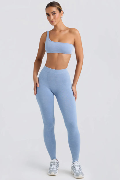 Seamless Rib Leggings in Washed Blue