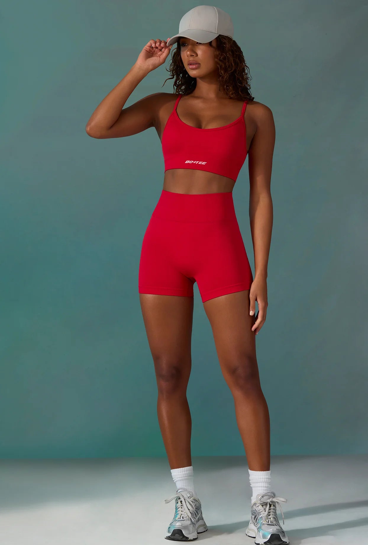 Super Sculpt Seamless Mini Shorts in Tango Red