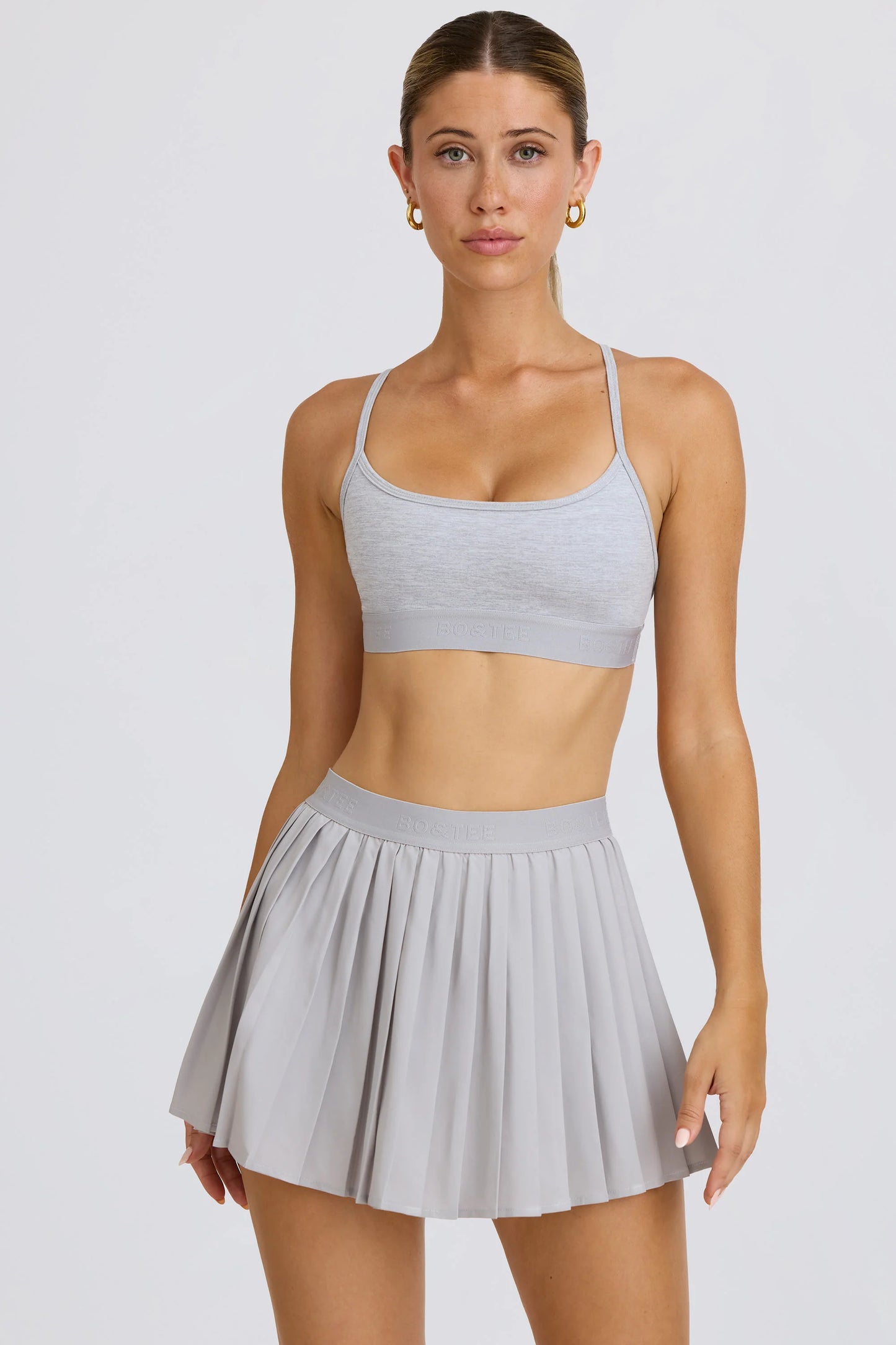 Pleated Tennis Skirt in Ice Grey