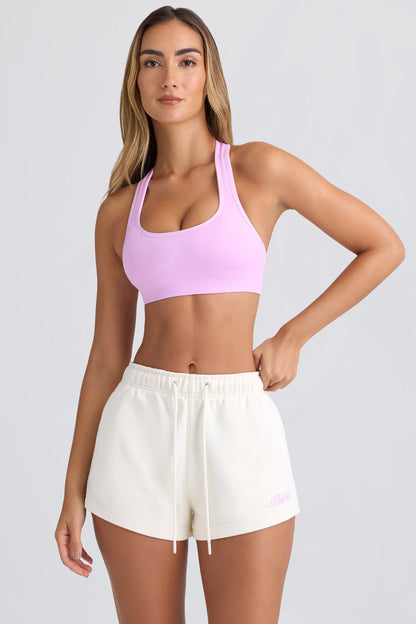 Mid-Rise Sweat Shorts in Eggshell