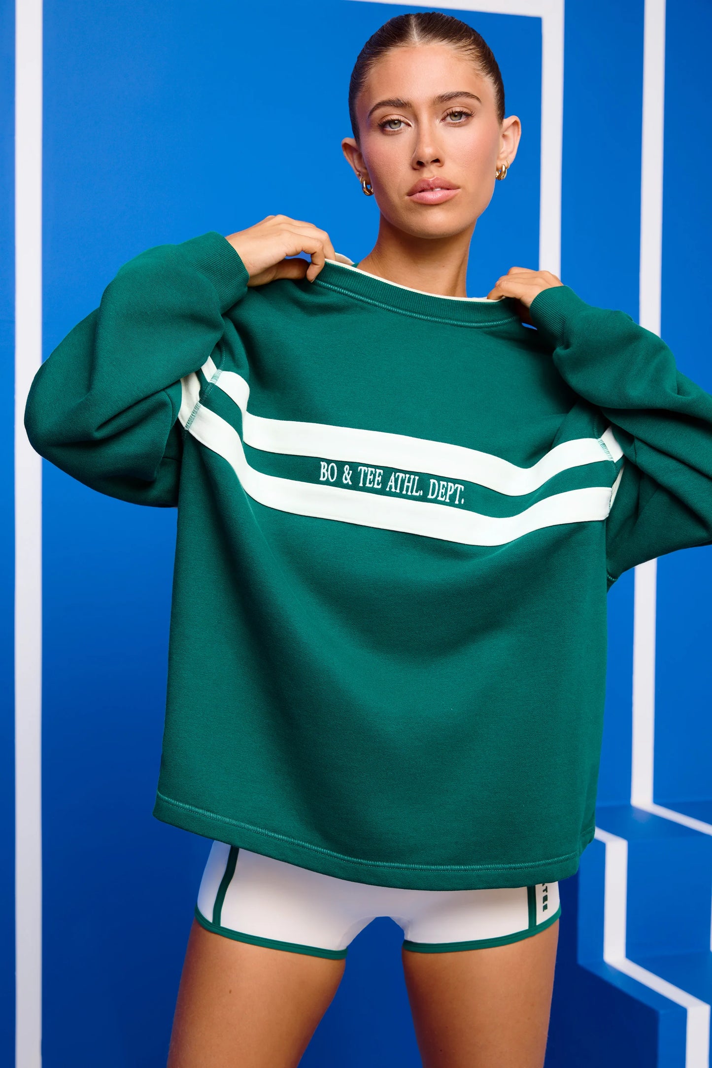 Oversized Sweatshirt in Varsity Green