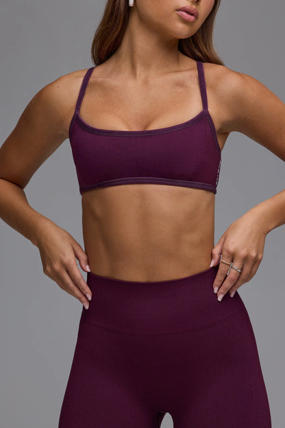 Define Luxe Multiway Open-Back Sports Bra in Grape