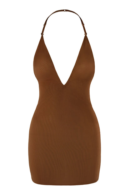 Intimates Soft Mesh Multiway Mini Dress in Chestnut