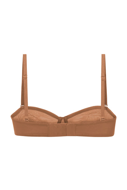 Soft Mesh Strapless Bra in Honey